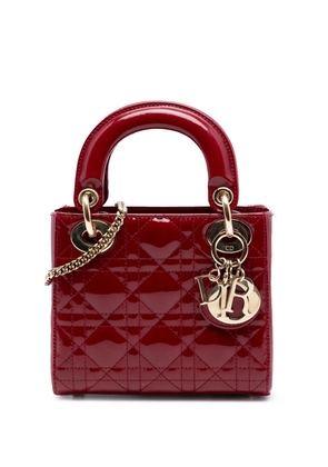 Christian Dior Pre-Owned 2018 Mini Patent Cannage Lady Dior satchel - Red
