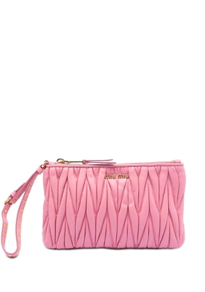 Miu Miu Pre-Owned 2010-2026 Matelasse Lambskin Leather clutch bag - Pink