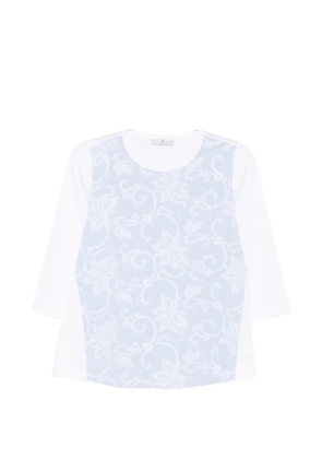Why Ci floral-embroidery T-shirt - White