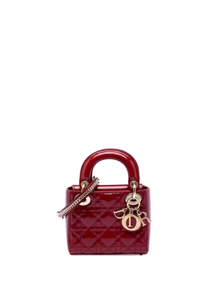 Christian Dior Pre-Owned 2018 Mini Patent Cannage Lady Dior satchel - Red