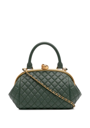 CHANEL Pre-Owned 2016-2017 Small Quilted Calfskin Colosseum Lock Frame Bowling Bag satchel - Green