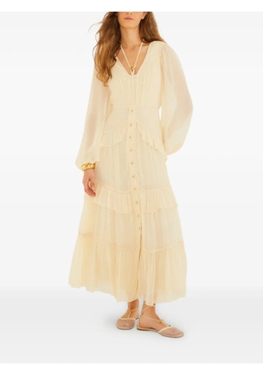 FARM Rio ruffled V-neck maxi dress - Neutrals