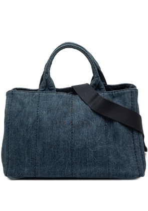 Prada Pre-Owned 2013-2026 Denim Canapa Logo satchel - Blue