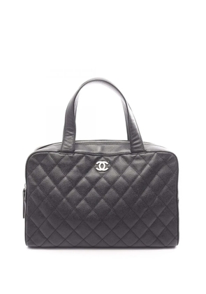 CHANEL Pre-Owned 2000-2002 CC Quilted Caviar Bowler Bag handbag - Black