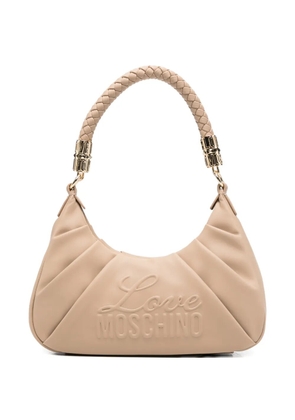 Love Moschino embossed-logo shoulder bag - Neutrals