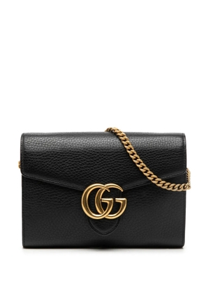 Gucci Pre-Owned 2016-2026 GG Marmont Leather Wallet on Chain crossbody bag - Black