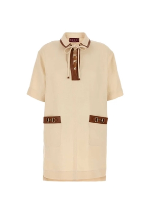 Gucci Horsebit-embellished mini dress - Neutrals