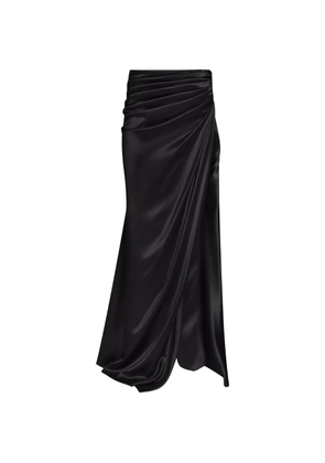 ALEXIA & ANTONIA draped side-slit maxi skirt - Black