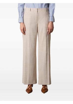 Brooks Brothers wide-leg pinstripe trousers - Neutrals