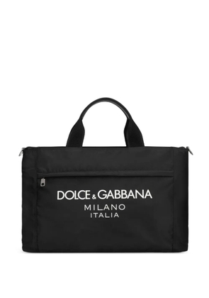 Dolce & Gabbana logo print shoulder bag - Black