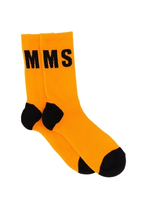 MSGM embroidered-logo socks - Orange