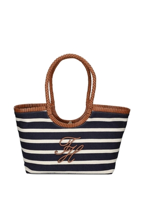 Tommy Hilfiger striped embroidered shoulder bag - Blue