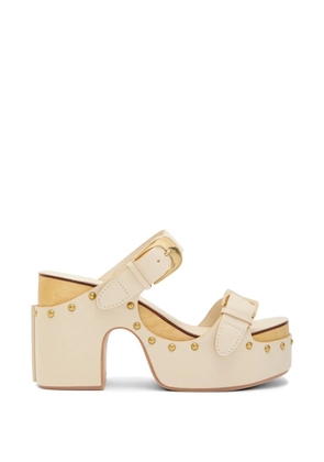 ZIMMERMANN Alight buckle embellished heeled sandals - Neutrals