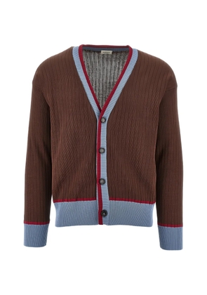 gallia ribbed V-neck cardigan - Brown