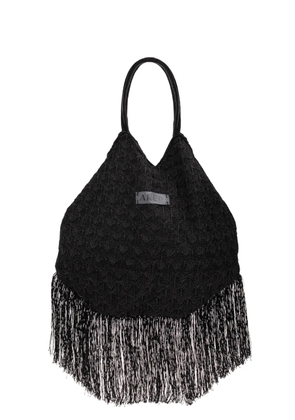 Akep fringed knitted tote bag - Black