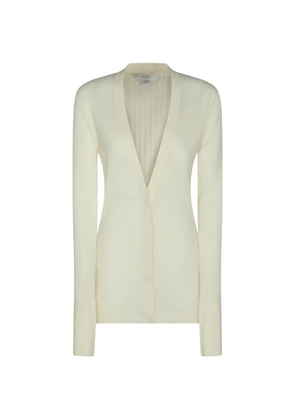 Malo ribbed knitted cardigan - White