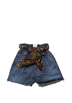 MC2 Saint Barth leopard-print denim shorts - Blue