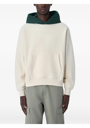 Stüssy logo-appliqué contrast-panel hoodie - Neutrals