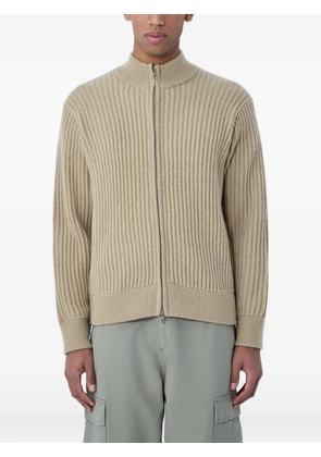 Stüssy ribbed-knit zip-up cardigan - Neutrals