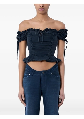 Balenciaga gathered cropped Top - Black