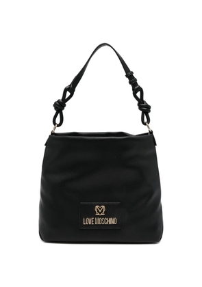 Love Moschino logo-plaque shoulder bag - Black