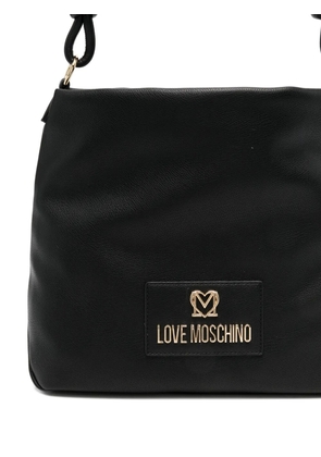 Love Moschino logo-plaque shoulder bag - Black