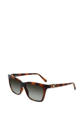 Ferragamo square full-rim sunglasses - Brown