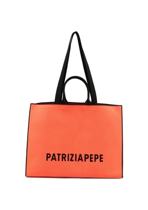 Patrizia Pepe logo-intarsia tote bag - Orange