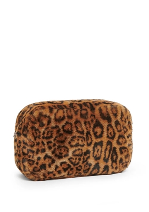 Apparis Jumbo Noor leopard zip wash bag - Brown