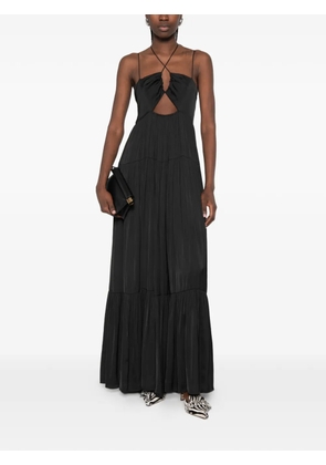 Patrizia Pepe maxi cut-out satin dress - Black