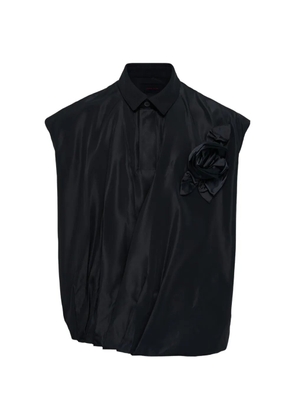 Simone Rocha Rose draped pressed top - Black