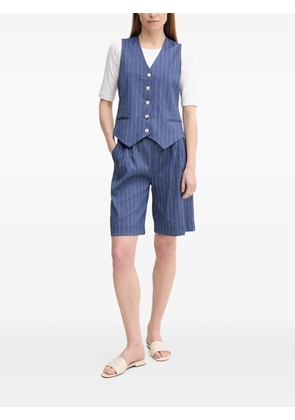 La Petite Française Solange pinstripe drawstring shorts - Blue