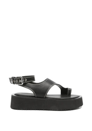 Patrizia Pepe contrast-stitch platform-heel sandals - Black