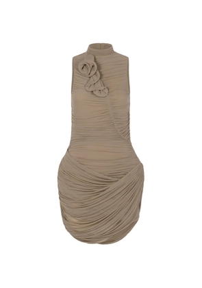 Magda Butrym flower-detail mini dress - Neutrals