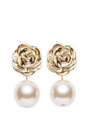 Magda Butrym rose-detail drop earrings - Gold