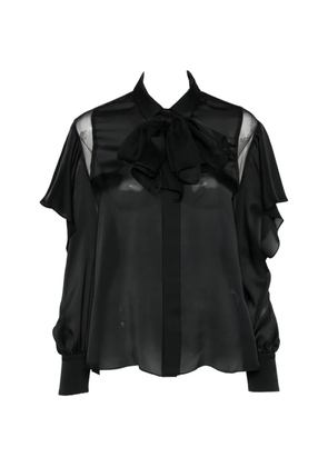 sacai pussy-bow ruffled shirt - Black