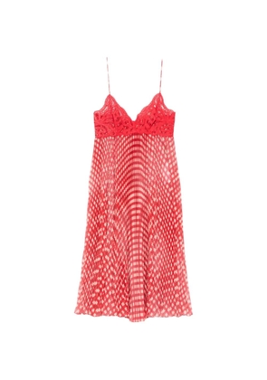 Ermanno Scervino lace-detail check midi dress - Red