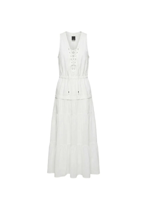 PINKO tiered lace-up maxi dress - White
