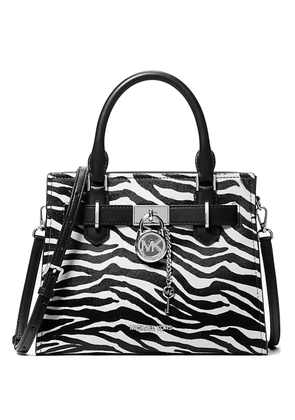 Michael Kors small Hamilton zebra-print tote bag - White