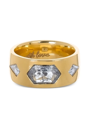 with love gold hexagon diamond ring