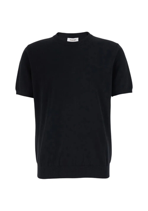 Kangra cotton short-sleeve sweater - Black
