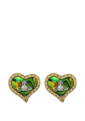 Vivienne Westwood Petra heart crystal-embellished stud earrings - Gold