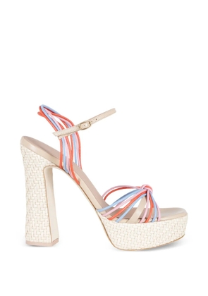 Malone Souliers Lucille strappy leather platform sandals - Neutrals