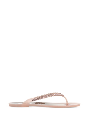 MENGHI crystal-embellished flip-flops - Pink