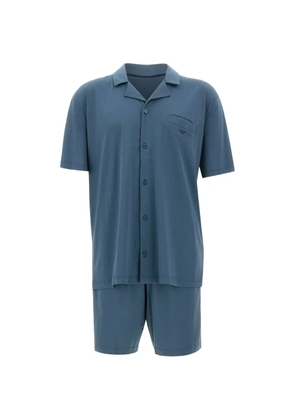 Emporio Armani logo jersey pajamas - Blue
