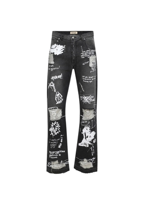 astrum Dedication printed jeans - Black