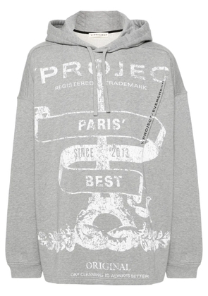 Y/Project logo-printed mélange hoodie - Grey