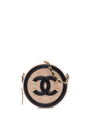 CHANEL Pre-Owned 2019 Caviar CC Filigree Round crossbody bag - Neutrals
