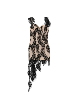 Giuseppe Di Morabito lace asymmetric mini dress - Neutrals