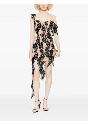 Giuseppe Di Morabito lace asymmetric mini dress - Neutrals